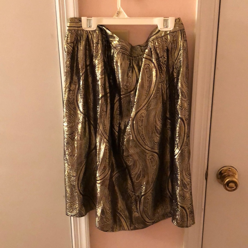 J crew gold paisley skirt size 6
